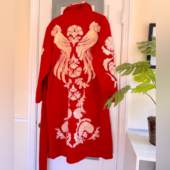 Farm Rio Helen Floral Fleece Coat Festive Season Modern Winter Wardrobe - Picture 9 of 15